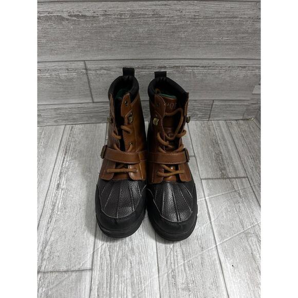 Polo Ralph Lauren Colbey Mid II Duck Boots Brown Black Men’s Size 6 Preowned - Picture 3 of 7